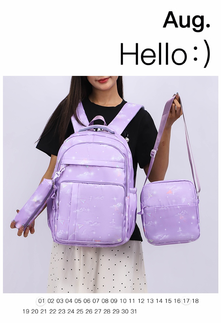 3‑in‑1 Student Backpack Set – School Bag, Lunch Box