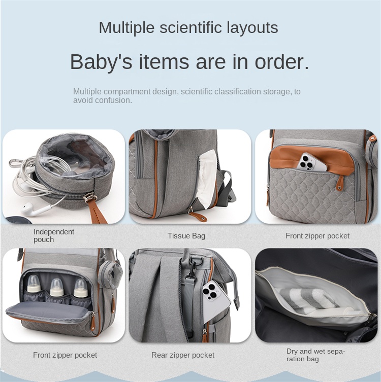 Large Capacity Diaper Bag Backpack – Waterproof Multi‑Pocket Baby Bag