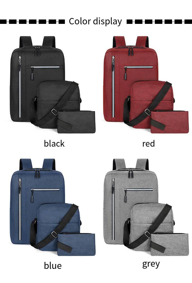 3-Piece Laptop Backpack Set – Bookbag, Sleeve