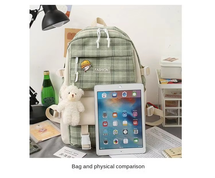 5‑Piece Floral Backpack Set for Girls with Water Bottle Holder