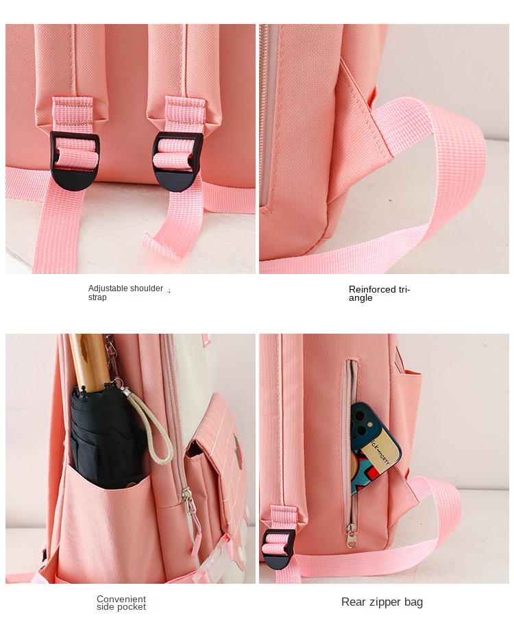 Unisex 5‑Piece School Backpack Combo with Tablet Sleeve
