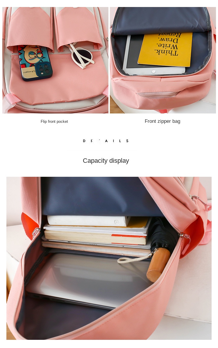 Unisex 5‑Piece School Backpack Combo with Tablet Sleeve
