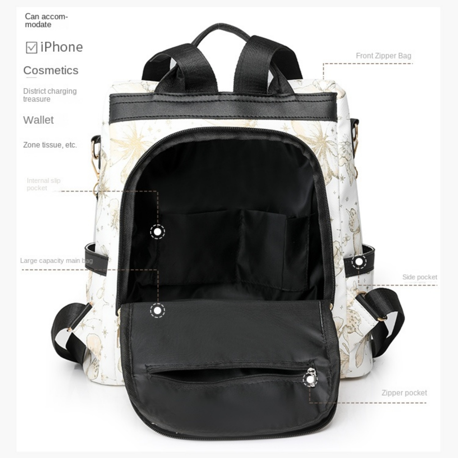 Women’s PU Leather Fashion Backpack – Lightweight