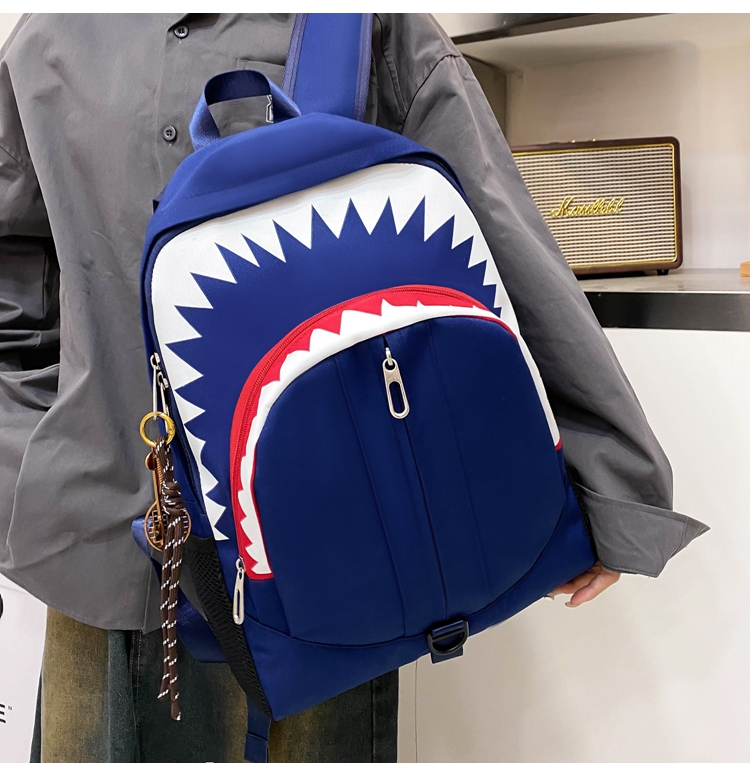 Glow‑in‑Dark Shark Jaw Student Backpack – Luminous