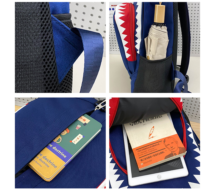 Glow‑in‑Dark Shark Jaw Student Backpack – Luminous