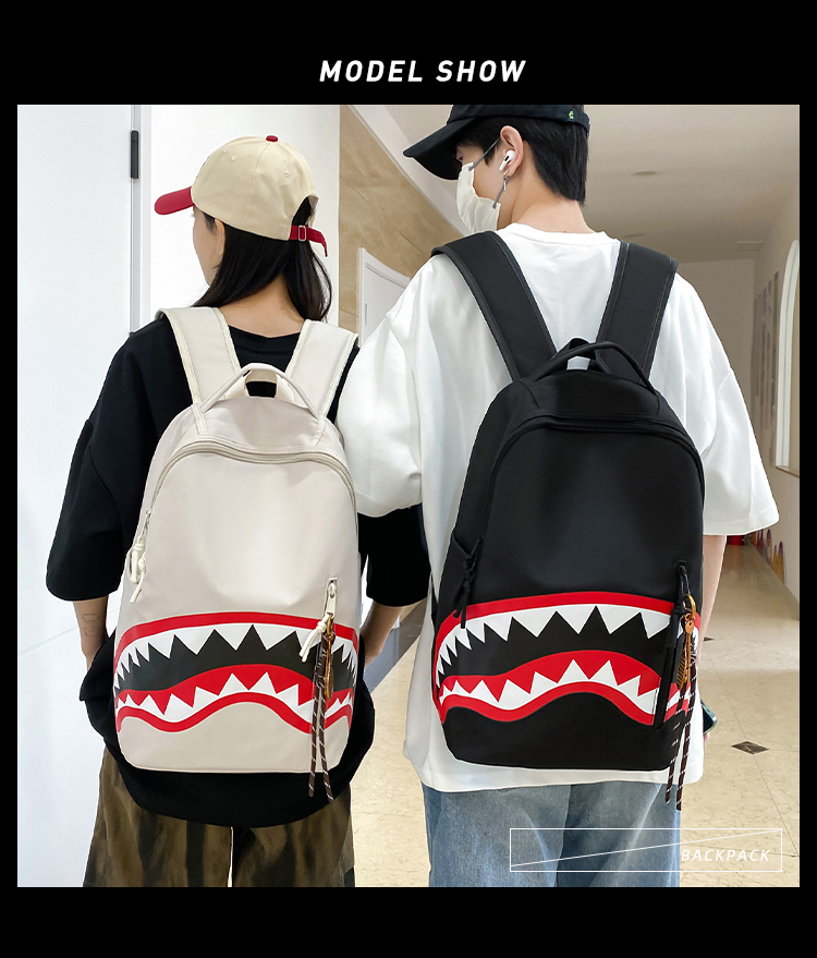 3D Shark Mouth Student Backpack – Eye‑Catching