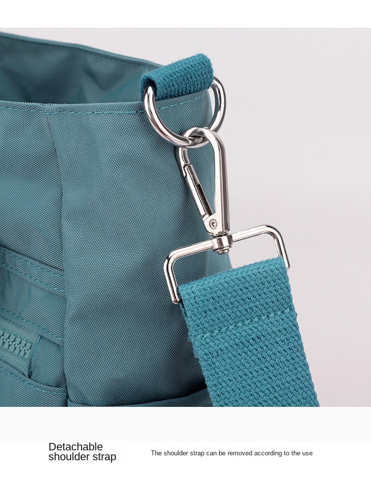 Water-Resistant Nylon Crossbody Bag for Women – Multi-Zip Travel Style