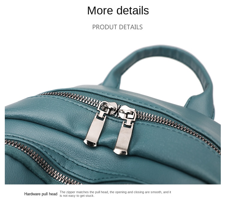 Chic PU Leather Backpack for Women – Casual Daypack with Gold Accents