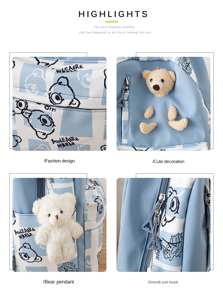 3-in-1 School Backpack Set for Teens – Cute Bookbag with Lunch Bag