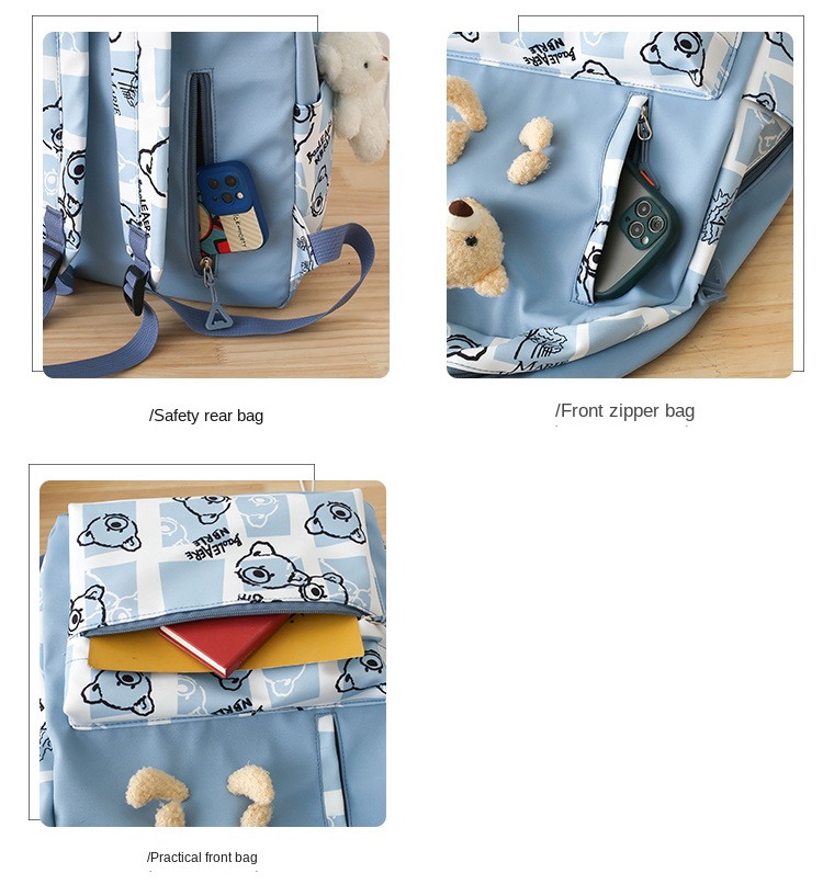 3-in-1 School Backpack Set for Teens – Cute Bookbag with Lunch Bag