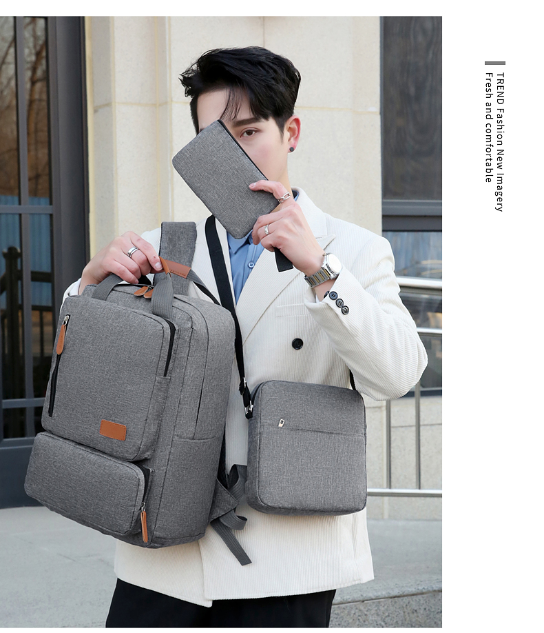 3-Piece Laptop Bag Set – Slim Briefcase, Accessory Pouch