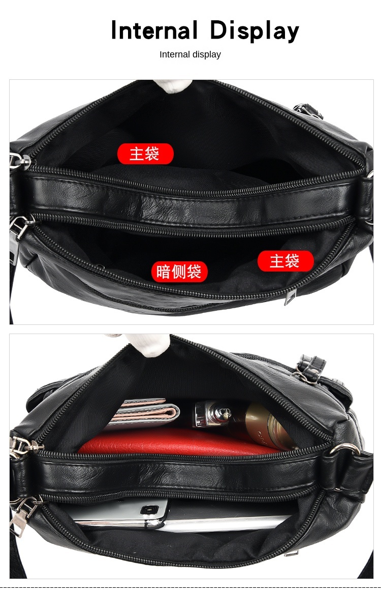 Women’s PU Shoulder Handbag with Multiple Pockets – Lightweight