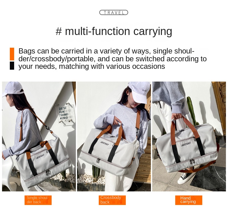 Large Waterproof Travel Duffel Bag – Unisex Lightweight Weekend Tote