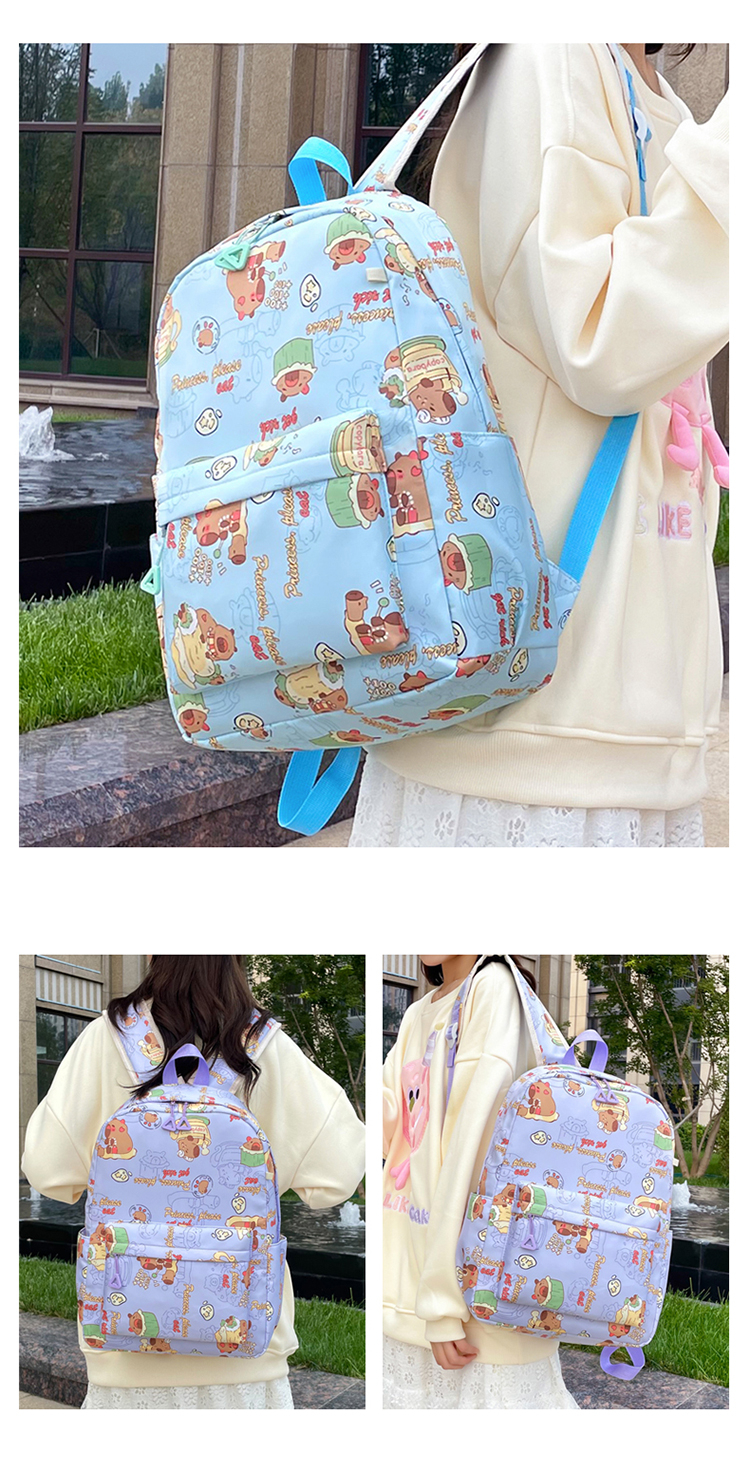 3-in-1 Student Backpack Set for Girls – Cute Printed Bookbag with Lunch Bag