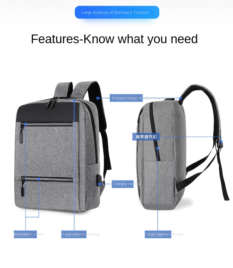 3-Piece Laptop Backpack Set – Computer Bag with Lunch Tote