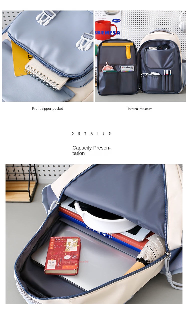 Classic School Backpack for Students – Durable Lightweight Bookbag with USB Charging Port