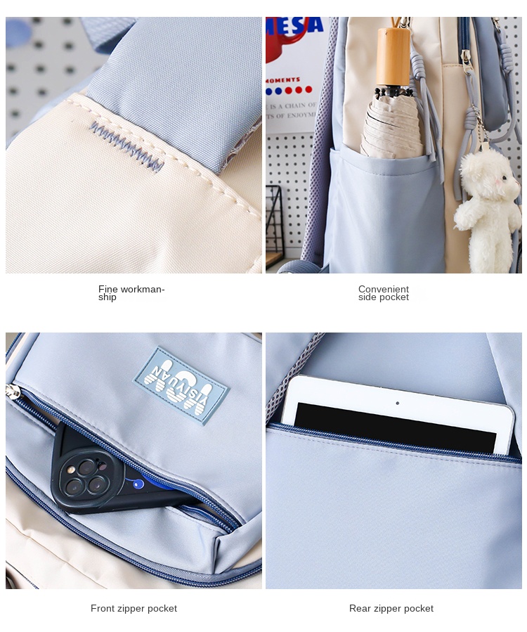 Classic School Backpack for Students – Durable Lightweight Bookbag with USB Charging Port