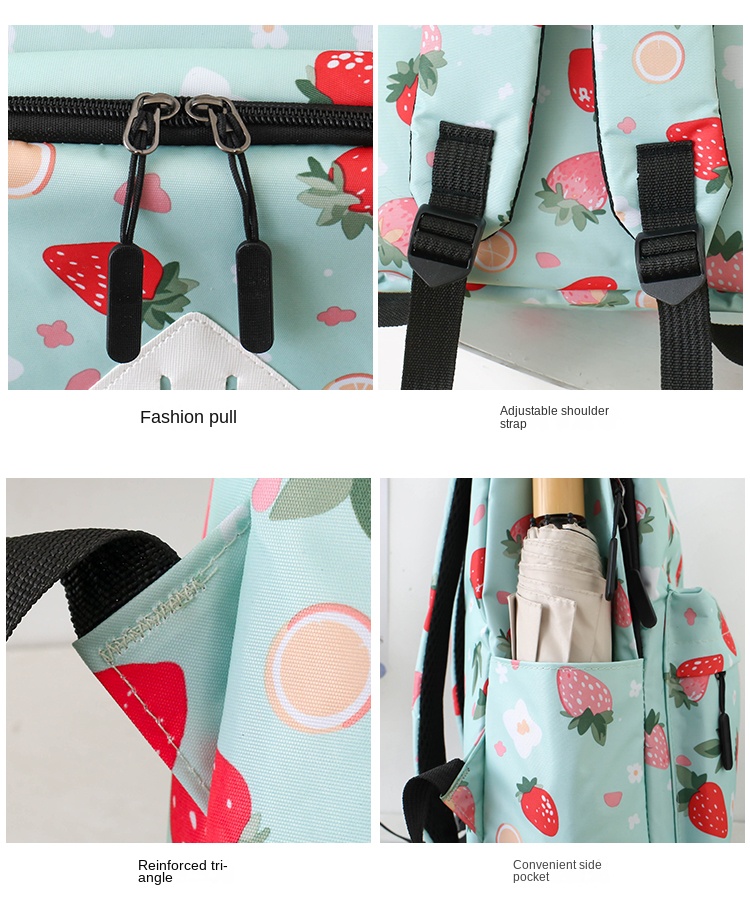 Stylish Student Backpack 3-Piece Set with Lunch Bag