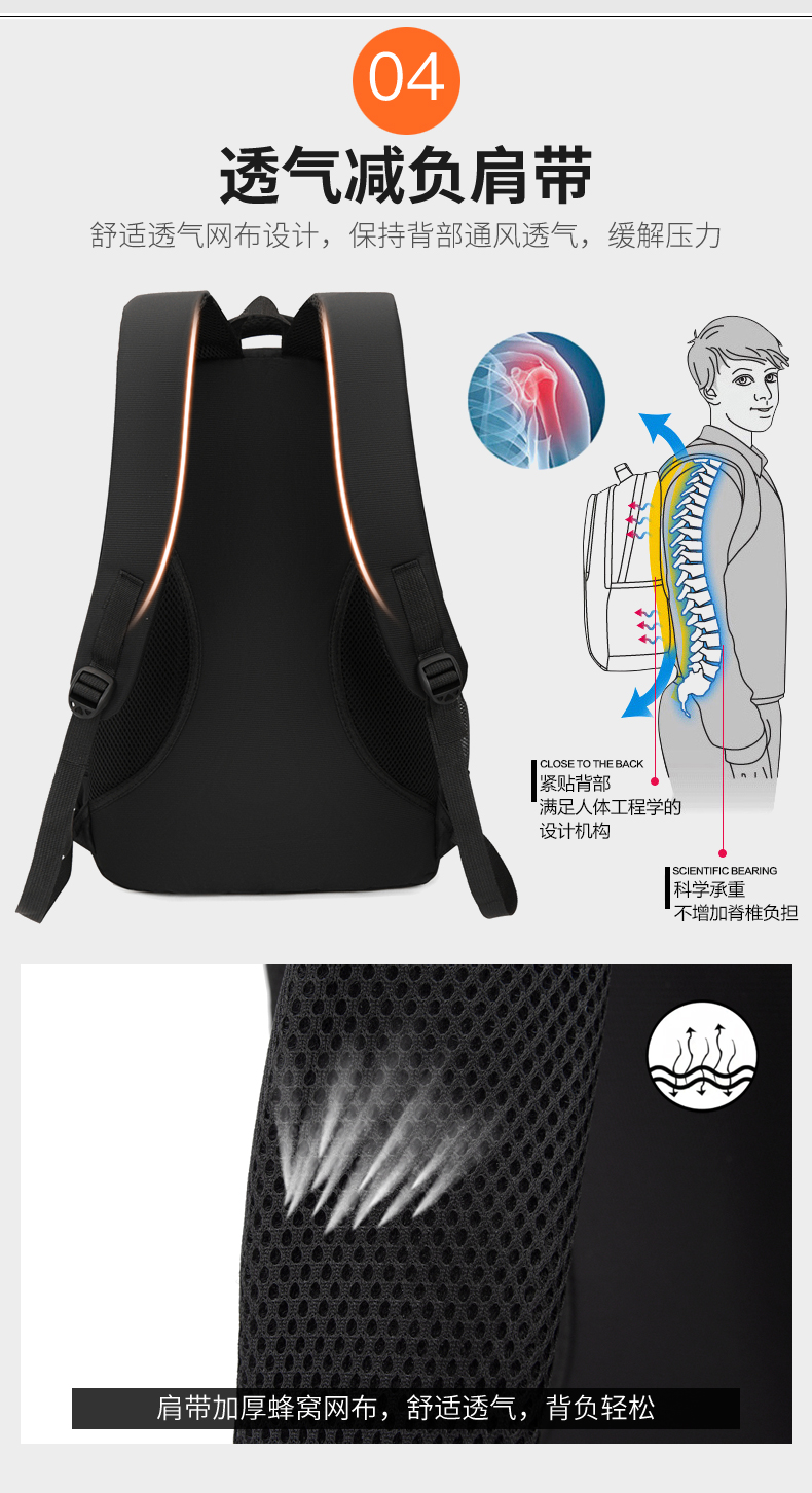 Slim Laptop Backpack with USB Charging Port for Work