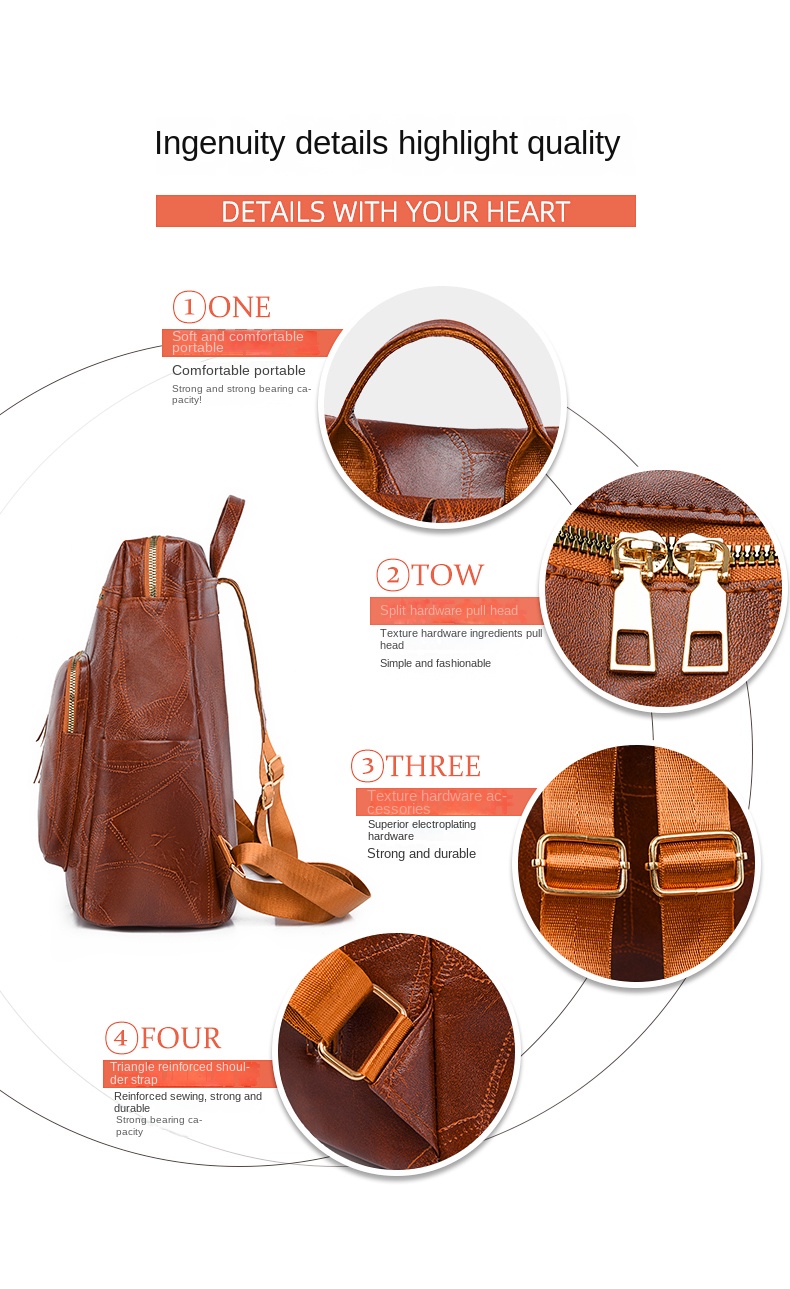 Elegant PU Leather Women’s Backpack for Daily Use