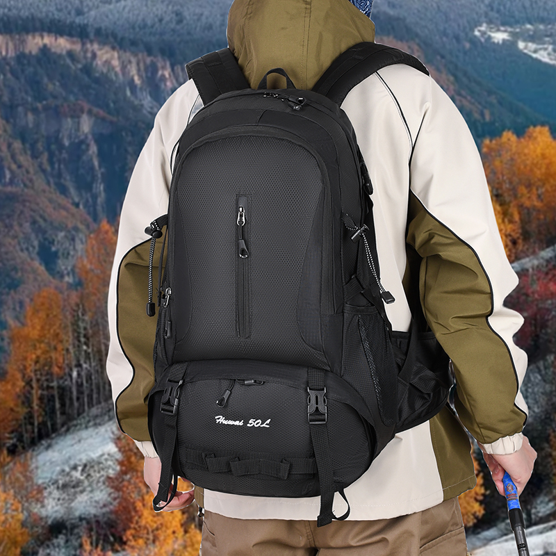 Nylon Ventilated Mesh Camping Backpack，2302