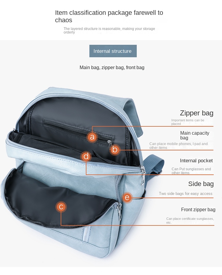 vintage PU leather backpack