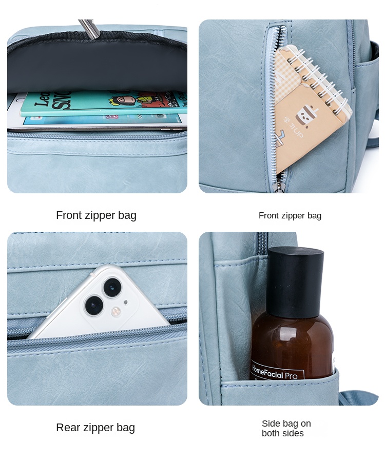 vintage PU leather backpack