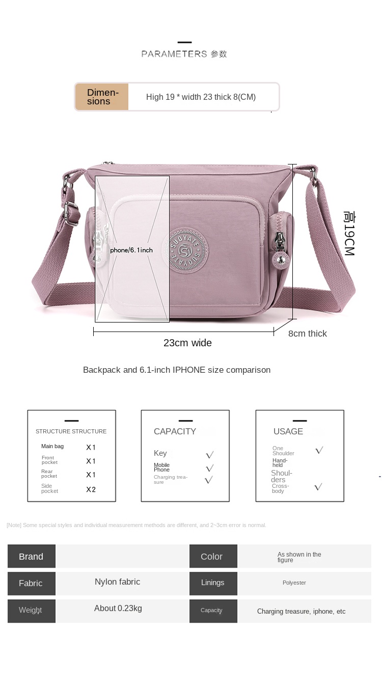 women's nylon crossbody bag