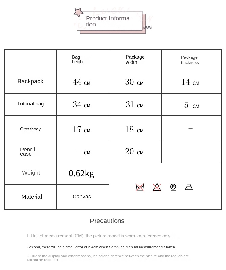 school backpack set for girls