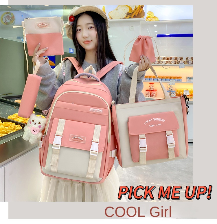 5 piece school backpack set