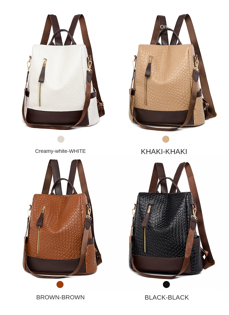 PU leather backpack for women