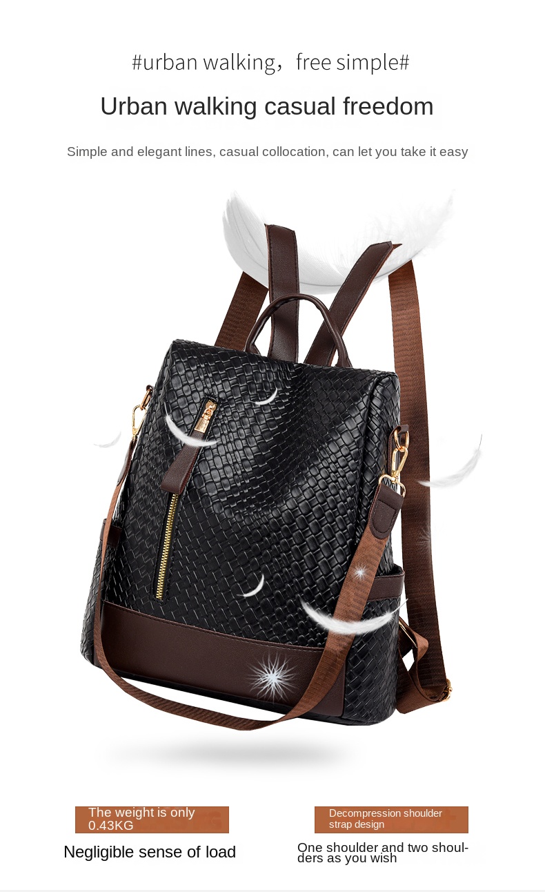 PU leather backpack for women