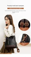 PU leather backpack for women