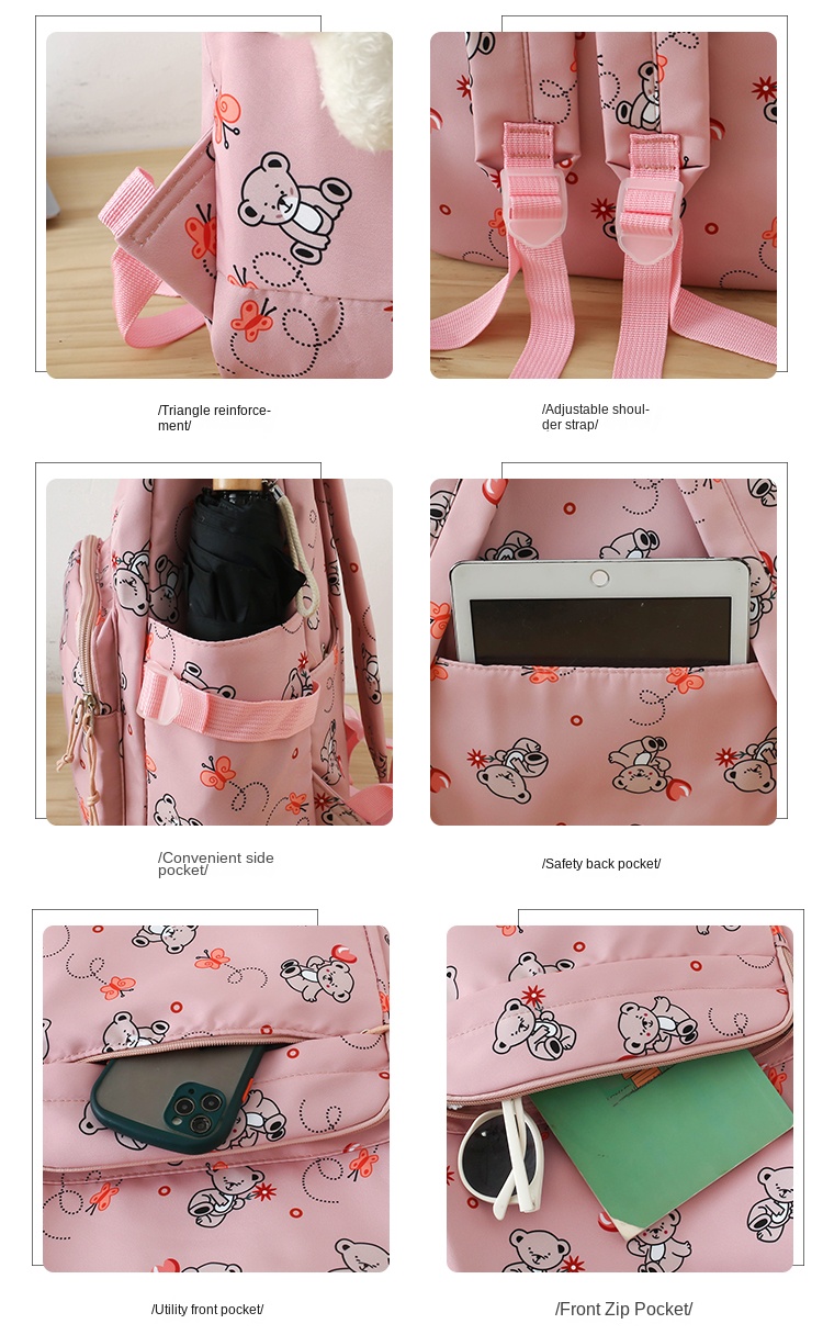 bear print school bag