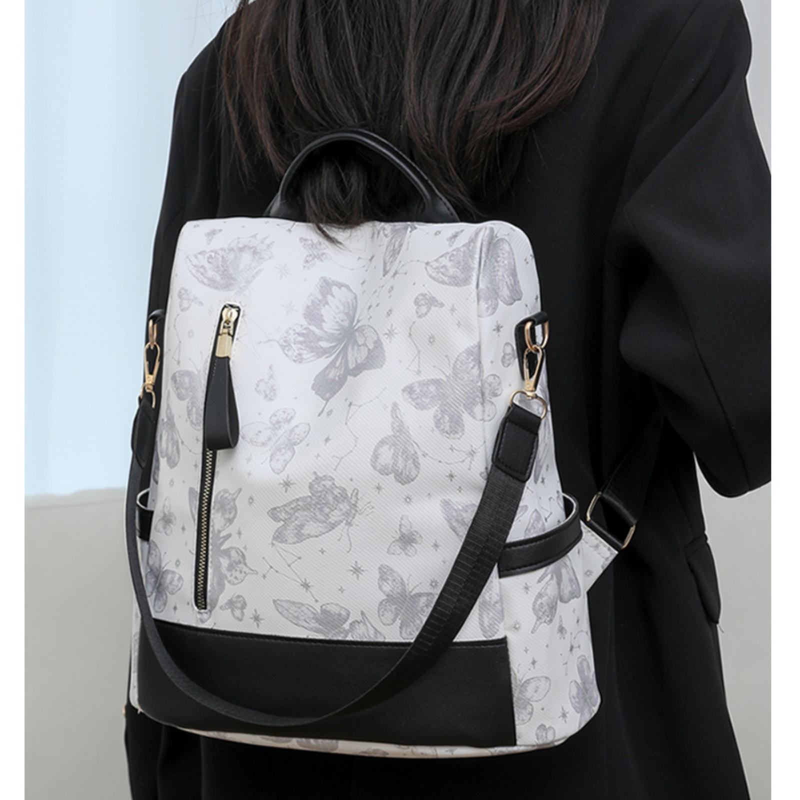fashionable PU leather backpack