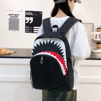 Glow‑in‑Dark Shark Jaw Student Backpack – Luminous & Secure
