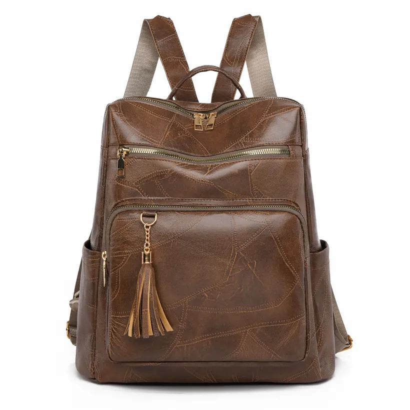 PU leather women’s backpack,