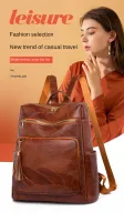 PU leather women’s backpack,