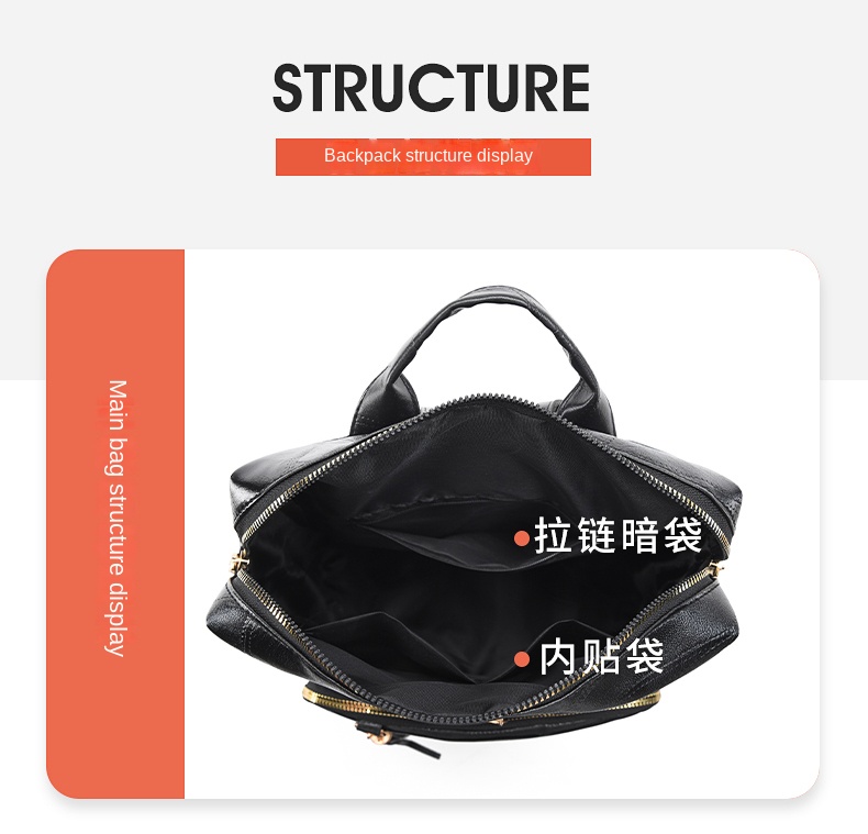 PU leather women’s backpack,